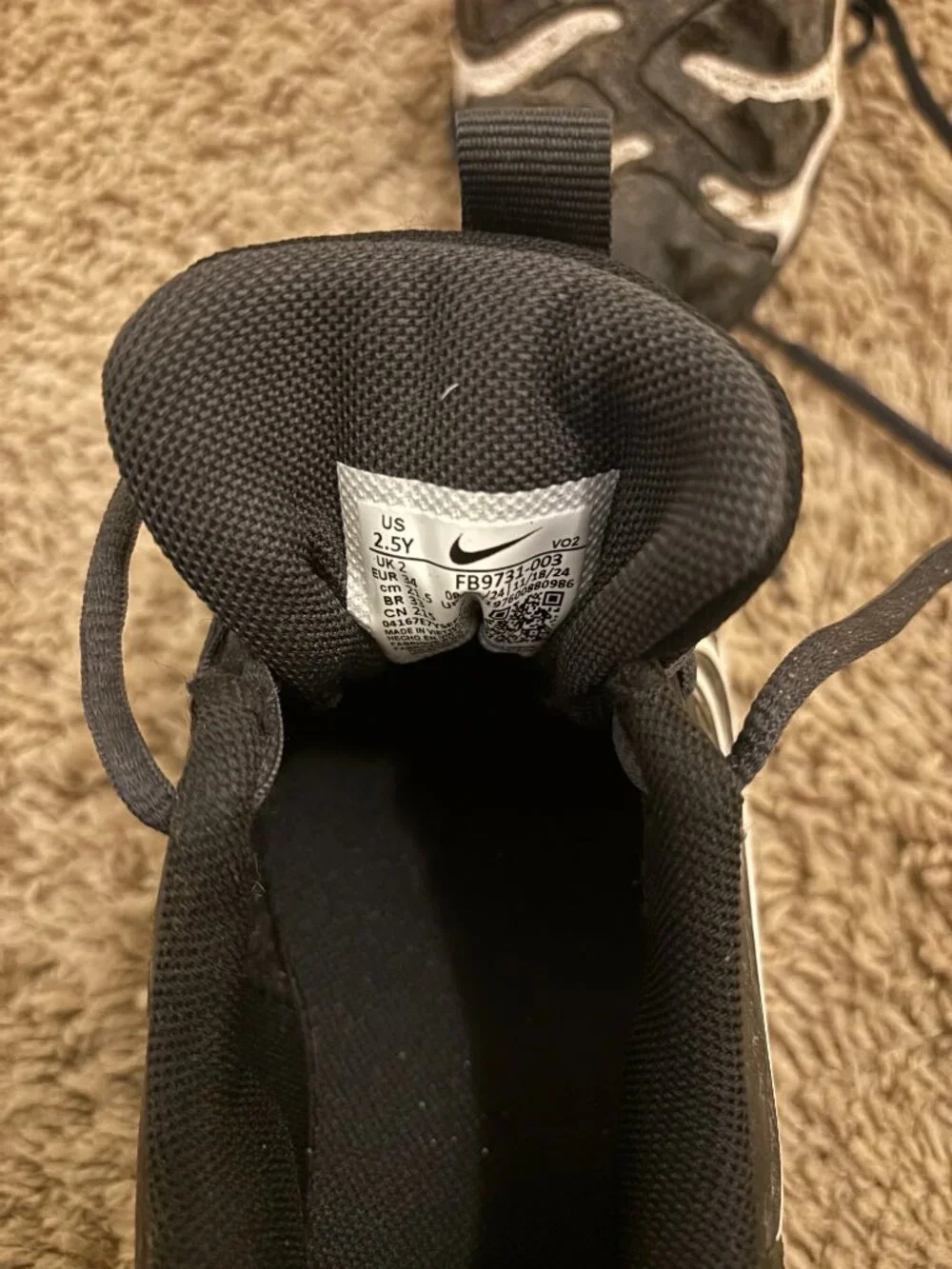 Nike baseball cleats size 2.5